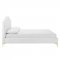 Olivia Upholstered Platform Queen Bed in White Velvet by Modway