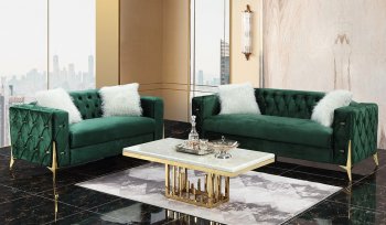 Emerald Sofa in Green Fabric w/Options [ADS-Emerald]