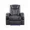 Alair Power Recliner LV02460 in Dark Gray Leather Aire by Acme