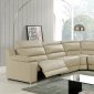 Elda Reclining Sectional Sofa in Beige Leather by At Home USA
