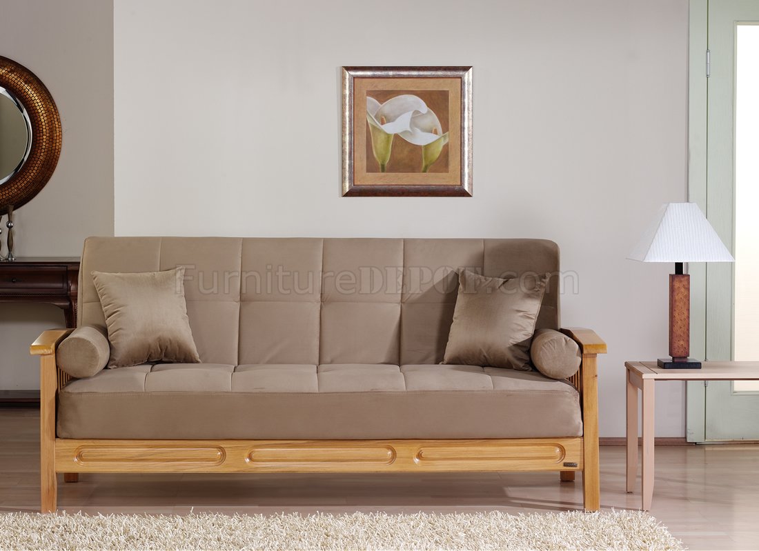 Wooden Frame Storage Sleeper Sofa