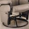Bone Leatherette Modern Swivel Glider Chair w/Ottoman