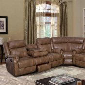 U7303C Motion Sectional Sofa in Walnut Leather Gel by Global