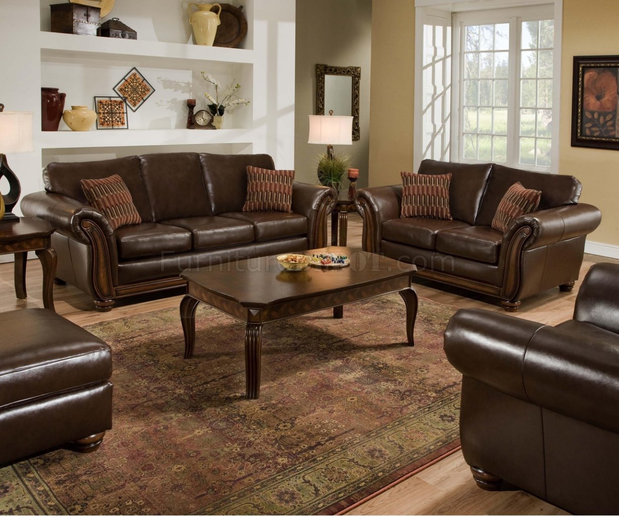 Vintage Soft Bonded Leather Sofa, Simmons Leather Sofa And Loveseat Set