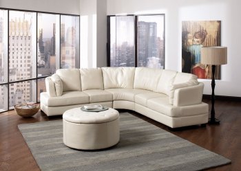 503103 Landen Sectional Sofa in Cream Bonded Leather by Coaster [CRSS-503103 Landen]