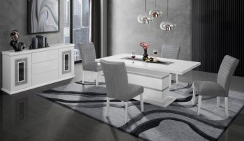 Monaco Dining Room 5Pc Set in White by Global w/D1903 Chairs [GFDS-Monaco-WHT-D1903DC]