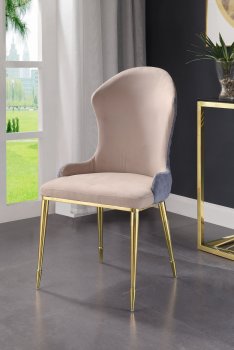 Caolan Dining Chair 72469 Set of 2 in Tan & Lavender by Acme [AMDC-72469 Caolan]