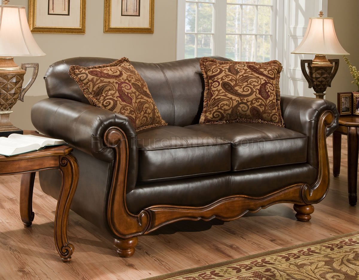 low back brown leather sofa