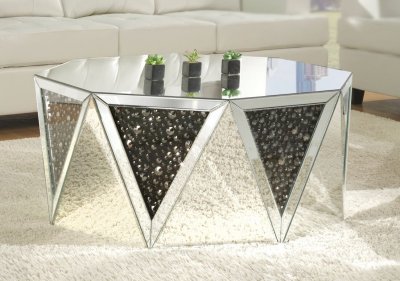 Noor Coffee Table 82775 in Mirror by Acme w/Options