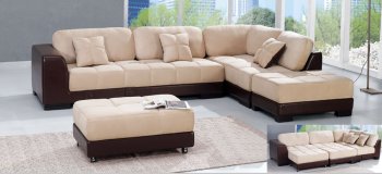 Modern Two-Tone MF8164 Sectional Sofa with Ottomans [AESS-8164]