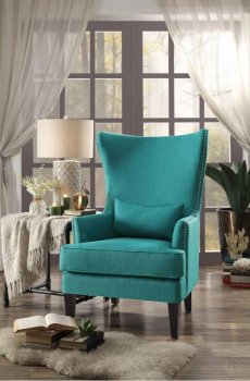 Avina 2Pc Accent Chair Set 1296F2S in Teal by Homelegance [HEAC-1296F2S-Avina]