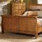 Rustic Oak Finish Traditional Sleigh Bed w/Optional Case Goods