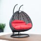 Wicker Hanging Double Egg Swing Chair ESCCH-57R by LeisureMod