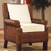 Contemporary Elegant Accent Chair w/Banana Leaf Accents