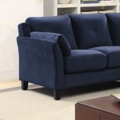Peever II Sectional Sofa CM6368NV in Navy Flannelette Fabric