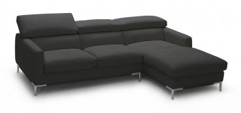 1281b Sectional Sofa in Black Full Leather by J&M [JMSS-1281b Black]