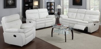 G577A Reclining Sofa & Loveseat in White Bonded Leather by Glory [GYS-G577A White]