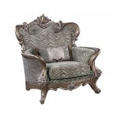Elozzol Chair LV00301 Fabric & Antique Bronze by Acme w/Options