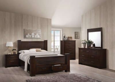 Panang Bedroom Set 5Pc 23370 in Mahogany by Acme w/Storage Bed