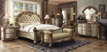 Vendome Bedroom in Gold Patina & Bone by Acme w/Options [AMBS-23000 Vendome]