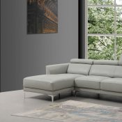 Slate Sectional Sofa in Smoke Grey Leather by Beverly Hills
