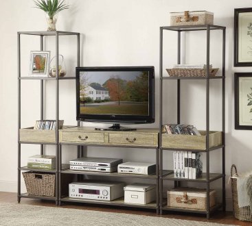 Rumi Entertainment Unit 5264 Light Burnished Wood by Homelegance