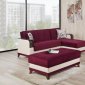 Almira Golf Burgundy Sectional Sofa in Fabric by Casamode