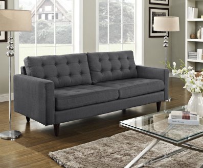 Empress Sofa in Gray Fabric by Modway w/Options