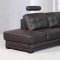 Dark Brown Leather Modern Sectional Sofa w/Adjustable Headrests