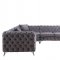 Wugtyx Sectional Sofa LV00335 in Dark Gray Velvet by Acme