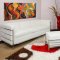 Le Corbusier Style Grande Sofa & Loveseat Set in White Leather