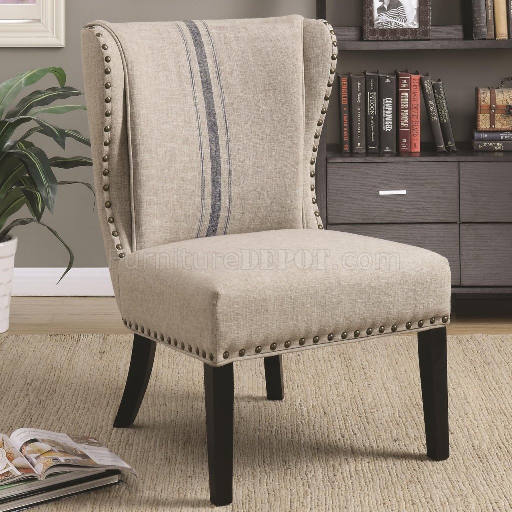 902496 Accent Chair Set Of 2 In Grey Fabric By Coaster