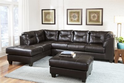 4802 Sectional Sofa in Brown Leatherette w/Optional Ottoman