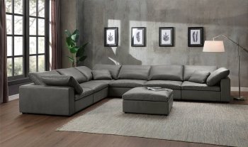 Margot Modular Sectional Sofa LV01980 in Gray Leather by Acme [AMSS-LV01980 Margot]