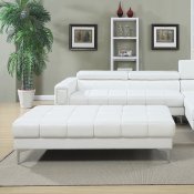 F7364 Sectional Sofa in White Bonded Leather by Boss