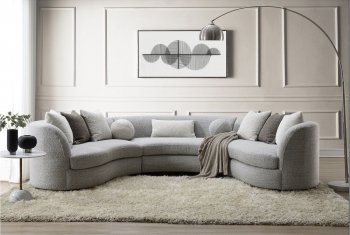 Ivria Sectional Sofa LV02541 in Gray Bouncle Fabric by Acme [AMSS-LV02541 Ivria]