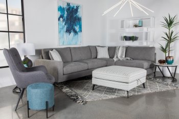 Clint Sectional Sofa 509806 in Gray Fabric by Coaster [CRSS-509806 Clint]