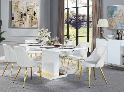 Gaines Dining Room 5Pc Set DN01258 in White by Acme w/Options