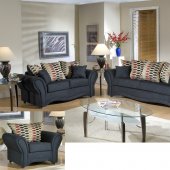 Onyx Fabric Traditional Sofa & Loveseat Set w/Optional Chair