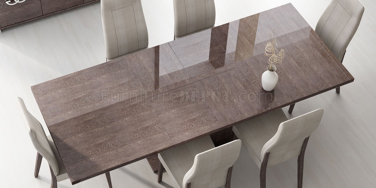 Prestige Dining Table In High Gloss Walnut By Esf W Options