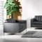 Black Full Leather Button Tufted 4PC Living Room Set
