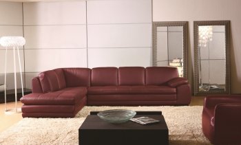 ML157 Sectional Sofa in Red Leather by Beverly Hills [BHSS-ML157 Red]