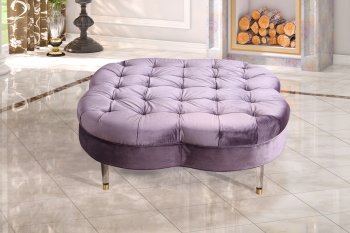 Lucky Clover Ottoman / Coffee Table in Light Purple Fabric [KCCT-Lucky Clover Light Purple]