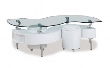 T288C S-Shape Coffee Table 3Pc Set in White by Global [GFCT-T288WHC-288WHE]