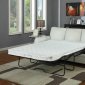 White Bonded Leather Modern Sofa w/Full Size Sleeper