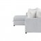 U0204 Sectional Sofa Bed in Light Gray & White Fabric by Global