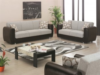 Houston Sofa Bed in Grey Fabric by Empire w/Options [MYSB-Houston]