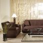 Contemporary Brown Microfiber Living Room w/Storage Sleeper Sofa