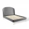 Mira Upholstered Platform Queen Bed in Gray Velvet by Modway