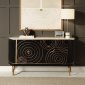 Accorsa Console Cabinet AC02109 Black & Gold - Acme w/Marble Top